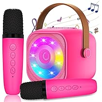 Cassa Con Luci Led Karaoke Per Bambini Più Belli Macchina Karaoke Per Bambini Con 2 Microfoni - Bluetooth, Luci LED, Effetti Voce, Portatile Per Feste E Compleanni Bluetooth Karaoke Karaoke Con Microfoni