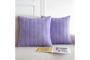 Meider 2 Pieces Sofa Cushion Cover 40x40 cm Boho Decorative Pillowcase for Living Room Couch Sofa Bedroom (40 x 40 cm, Lavender)