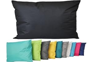 ‎JACK JACK Outdoor Lounge Kissen 30x50cm Dekokissen inkl. Füllung Wasserfest Sitzkissen Garten Stuhl Lotus Effekt, Farbe:Schwarz