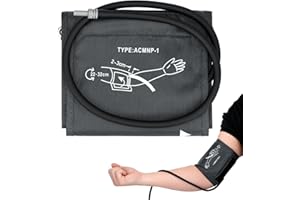 HEALLILY Blutdruckmessgerät Oberarm Blutdruckmanschette Klettmanschette mit integriertem Schlauch Ersatzmanschette Blutdruckmessgerät Zubehör 22-32CM (Dunkelgrau)