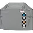 Grillman BBQ Cover, Gas Barbecue Cover fits Weber BBQ, Char Broil, Outback and more, Waterproof, Heavy Duty, Windproof, Rip-Proof and UV Resistant Barbecue Covers (147L x 61W x 122H cm, Grey)
