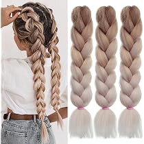Jumbo Flechthaarverlängerung Ombré – 3 Stück, Je 122 Cm, Kinky Straight, Künstliches Haar