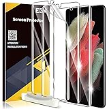 EGV Screen Protector Compatible with Samsung Galaxy S21 Ultra, 3 Pack, with 1 Piece Easy Installation Frame, In-Display Finge