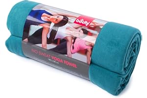 ‎BODHI Yoga Handtuch NO SWEAT Towel L, großes Yogatuch, extra saugfähig und schnell trocknend, auch als Yogamatten-Auflage, 185 x 68cm, z. B. für Hot Yoga (petrol)