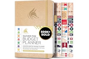 Planificador de presupuesto Clever Fox - Cuaderno de seguimiento de gastos. Diario de presupuesto mensual, planificador de finanzas y libro de cuentas para tomar el control de su dinero - Oro