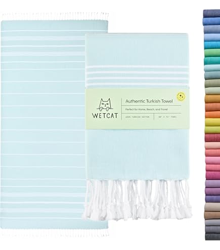 GOQAN Oversized Turkish Beach Towel - 39x71 Inch Thin & Quick Dry 100% Cotton Towel For Pool, Travel & More