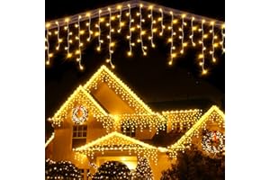 Auriostar Luci Natale Esterno Cascata 15M, 594 LED Luci Natalizie per Esterno, Tenda Luminosa Natale Esterno IP44, 8 Modalità Luci Natale per Esterno, Interno, Decorazioni Casa, Balcone,Tetto,Giardino