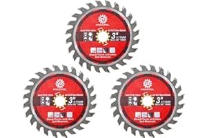 FOCSTOL Tarcza z węglika drewna 24T-TCT – 3 sztuki 75 mm x 10 mm tarcza do cięcia drewna z tworzywa sztucznego do szlifierki kątowej