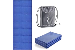 Avoalre Travel Yoga Mat Non Slip Foldable Portable Gym Mat Fitness Training Pilates Exercise Mat Workout for Women Men