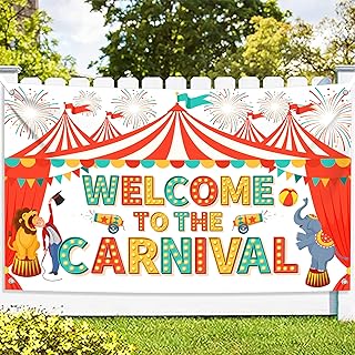 Welcome To The Carnival Banner Decorations - 72X44 Inch | Circus Banner for Carnival Theme Decorations | Carnival Theme Party