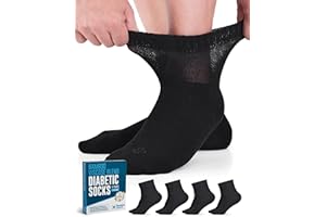 DOCTOR'S SELECT Bamboo Diabetic Socks Women & Men - 4 Pairs Ankle Length Womens Diabetic Socks | Bamboo Socks Womens | Neuropathy Socks