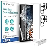 smartect Skärmskydd [2 +2 STYCKEN] kompatibel med Samsung Galaxy S22 Ultra - SKÄRM + KAMERA - Täcker hela displayen - Screen 