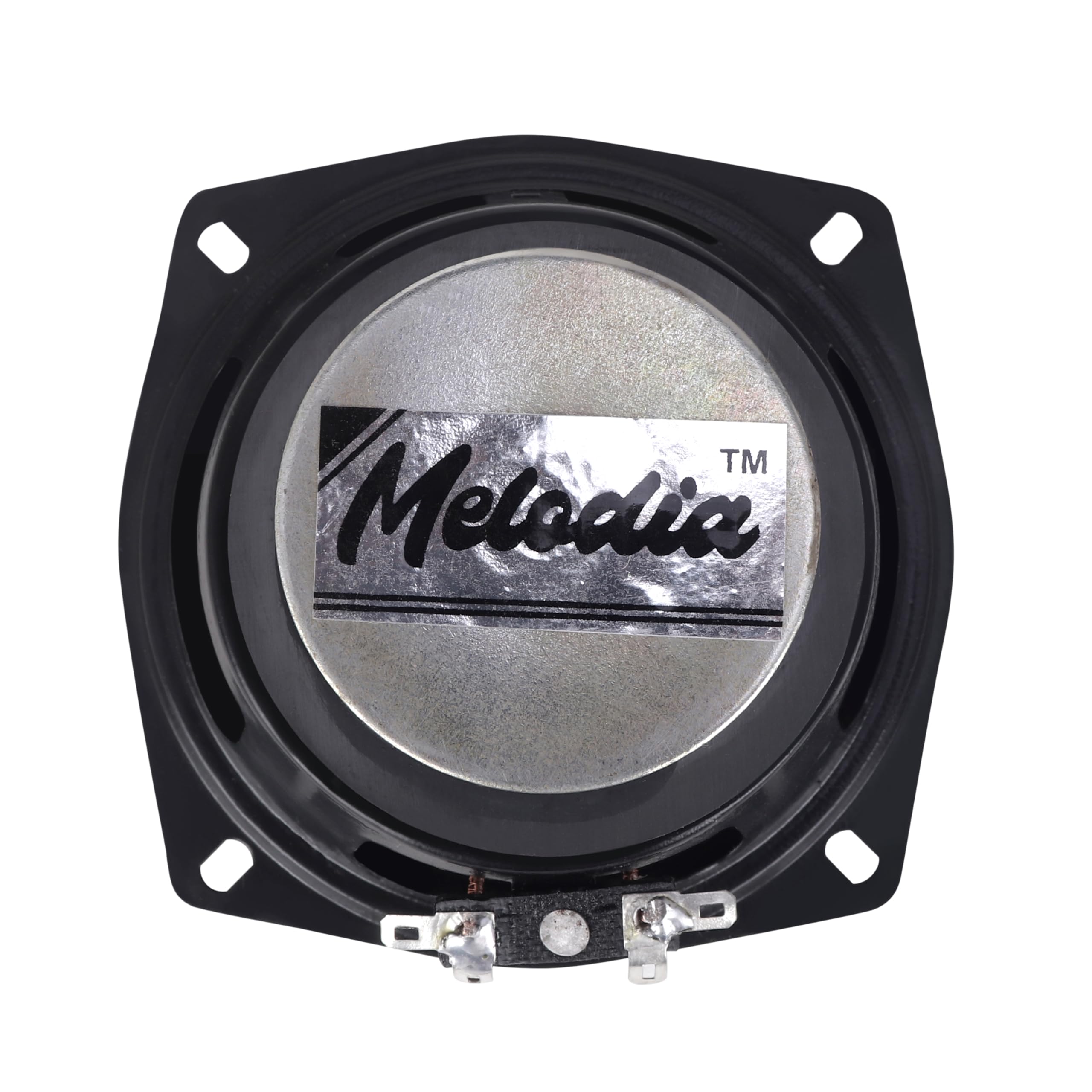 MELODIA 4 inch Car Audio Subwoofer Speaker, Square Frame, Black