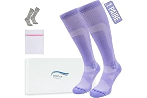 360 RELIEF Bas de Contention Homme - Chaussettes de Contention Femme Pour Salle de Sport, Haltérophilie, Course à Pied - Bas de Contention Légers et Respirants Avec Sac à linge