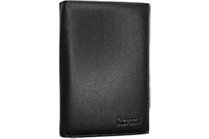 Charmoni - Grande Portefeuille - Classique - Homme - Porte Carte, Papier Voiture, Porte Monnaie - complète - Cuir synthétique (Noir 101 (11x15 cm))