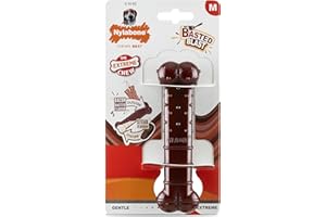 Nylabone, Basted Blast, Masticable, Juguete de Nylon para Perros, Forma de Hueso, Duradero, Sabor: Bacon y Filete, Mediano, para Perros de hasta 16 kg