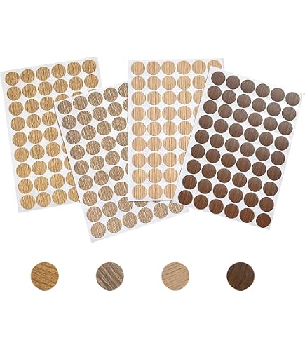 30 Cache-vis Adhésifs Autocollants - Diamètre 20mm Pour Meubles, Tables, Chaises - Finition Bois Pin Clair
