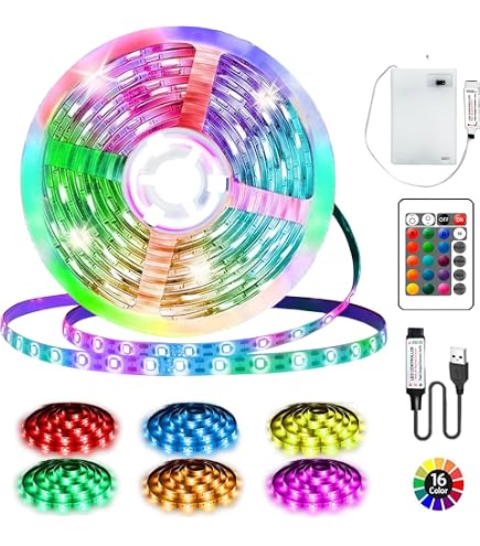 2m Ruban LED, bande LED RGB 5050 SMD, bande LED 30 LED, LED non étanche