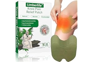 LIMBERLIFE Cerotti Antidolorifici per il Ginocchio, 36 Pezzi di Cerotti Antidolorifici all'assenzio, Cerotti a Base di Erbe per Alleviare i Dolori Muscolari del Collo e Della Spalla