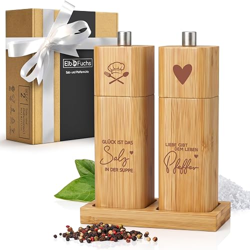ELBFUCHS Salz- & Pfeffermühle Holz, 2er-Set