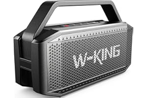 W-KING Altoparlante Bluetooth potente e portatile, da 60 W, boombox, con 40 ore di autonomia, batteria dalla grande capacità, senza fili, impermeabile, supporta schede TF e AUX