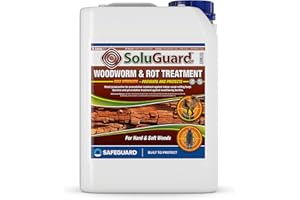 SAFEGUARD EUROPE Soluguard Holzwurmbekämpfung & Fäulnisbehandlung (5L) - Holzwurm-Tod-Bekämpfungsmittel und Antimykotikum gegen Fäulnis und Pilzbefall - Farblos