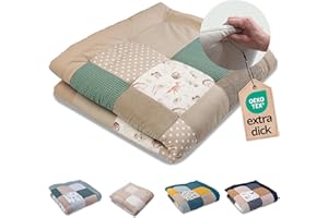 ULLENBOOM Krabbeldecke für Baby 120x120 cm, 100% Oeko-TEX Materialien, Made in EU, Dick & weich gepolstert, Waldfreunde - ideal als Babydecke & Spieldecke Baby