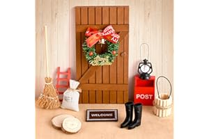 Aohcae Wichteltür Komplettset, 11PCS Weihnachtswichtel Set, Wichtelhaus, DIY Wichtel Deko Saisonale Deko Wichteltür Zubehör Wichteltür für Kinder