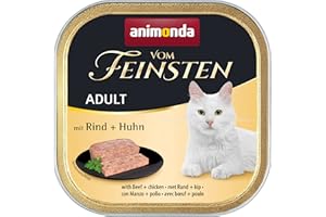 animonda vom Feinsten Katzenfutter nass mit Hühnchenleber (32 x 100g), getreidefreies Katzenfutter nass ohne Zucker, mit frischen, fleischigen Zutaten