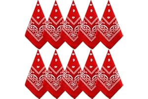 NACHLYNN 10pcs Paisley Bandanas Assorted Bandanas Cowboy Polyester Headbands Square Scarf Headwear