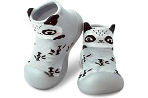 Dookeh Krabbelschuhe Baby, Lauflernschuhe Kinder, Rutschfeste Hüttenschuhe Sockenschuhe für Mädchen Junge