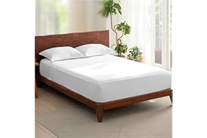 Rehan & Co 100% Egyptian Cotton Fitted Sheets 300 Thread Count Breathable Hotel Qulaity Bedding 12” / 30cm Deep Fitted Bed Sheet. (White Fitted Sheet, Double)