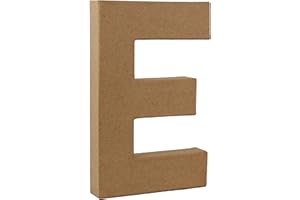 COUNTRY LOVE CRAFTS PAPIER MACHE Country Love Crafts 8.25-inch/ 20.5cm 3D Letter E Papier Mache, Beige