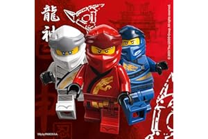 Procos Folat - Serviettes Papier Compostable Lego Ninjago 33x33cm - 20 pièces multicolore taille unique 92241P