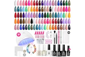 BEETLES GEL POLISH Beetles Gel Nail Polish Kit with UV Light 68 Pcs Emotional Spectrum 35 Colours Gel Polish Nail Kit with Base and Matte&Glossy Top Coat Soak Off All Season Manicure Tools Gifts for Her