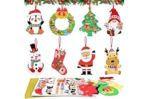 EDONKVI Bastelset Weihnachten,8 Stück Weihnachtsbasteln Kinder,Moosgummi Basteln Weihnachten Kinder,DIY Weihnachtsbastelset,Mix&Match Bastelset Winter für ab 3 jahre Jungen Mädchen Neujahr Christbaumschmuck