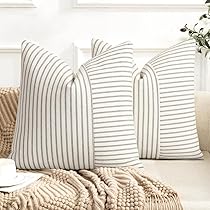 Housses De Coussin 35x35 Cm - Lot De 2 - Motif Feuille Lin Noir - Déco Salon Chambre Jardin - Imperméable