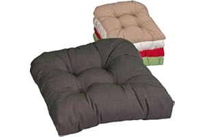 Beo Coussin d’Assise 40x40 cm Semi-Circulaire | Fabriquée en UE | Galette de Chaise Respirante | Coussin de Chaise résistant aux UV | Coussins de Jardin | Coussin pour Chaises | Marron Foncé
