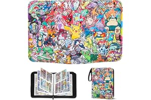 FUXGAOZH Scrapbook for Pokemon Cards, 400 Pockets Trading Cards Album 50 Pages Collector's Folder Cards Book, High Quality Portable Waterproof PU Trading Card Albums It is the Gift for Children (P400)