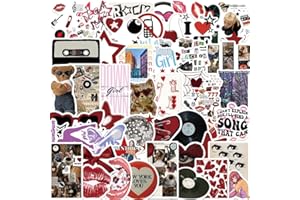 FOCRI Downtown Girl Y2k, adesivi da 50 pezzi, Downtown Red per computer portatile, bottiglia d'acqua, paraurti, bagagli, skateboard, vinile impermeabile