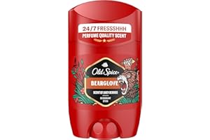 ‎OLD SPICE Old Spice Bearglove Deostick für Männer50 ml, 24/7 Frisch bei täglicher Anwendung, langanhaltender Duft in Parfumqualität, Schutz vor Gerüchen, 0Prozent Aluminiumsalze, unsichtbar auf Schwarz und Weiß