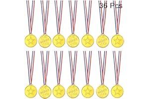 FEPITO 36 pièces médailles d'or Gagnant médailles en Plastique pour Enfants médaille d'or pour Enfants décorations de fête et récompenses Sportives