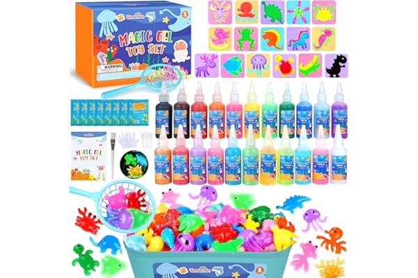 Dreamon Aqua Gelz Set, Juguete de Gel de Agua Mágico 3D DIY, Juego Magic Gel Kit con 22 colores y 16 formas, Regalo de Juguete Creativo para niños de 3 años en Adelante, niños y niñas