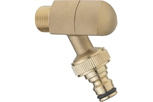 Grifo de Jardín Decorativo de Latón Bruto | Estilo Rústico y Robusto para Exteriores | Rosca Estándar para Riego, Fuentes o Jardineras | Durable y Auténtico | AROZ