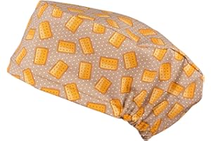 PILUCAPS, Calots chirurgicaux cheveux longs, modèle COOKIES UNISEX pour dames et messieurs 100% coton