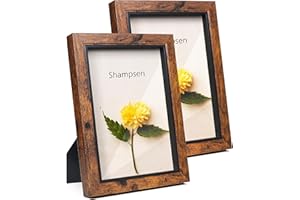 Shampsen 13x18 Bilderrahmen Braun Bilderrahmen mit High Definition Glas für Wandmontage & Tischdisplay