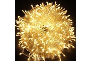Quntis 100M Guirlande Lumineuse Extérieur 500 LED Lumiere Blanc Chaud, 8 Modes d'éclairage Intérieur, Décoration Lumineuse Etanche Pour Noel Mariage Anniversaire Patio pergola Chambre