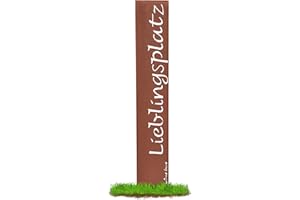 prima terra "Lieblingsplatz Gartenstele Edelrost Stele Dekoration Gartendekoration Deko Garten H=120cm B=20cm