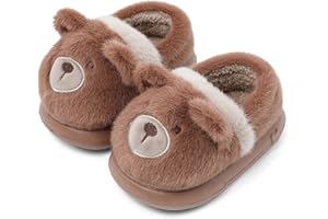 MASOCIO Chausson Enfant Fille Garçon Peluche Chaud Pantoufle Enfants Souple Antidérapantes
