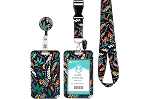 COCHIE Ausweishülle mit Band, Kartenhalter Ausweis mit Drehbarer Karabinerverschluss, für Frauen, Lehrer, Krankenschwestern, Doktor, Student